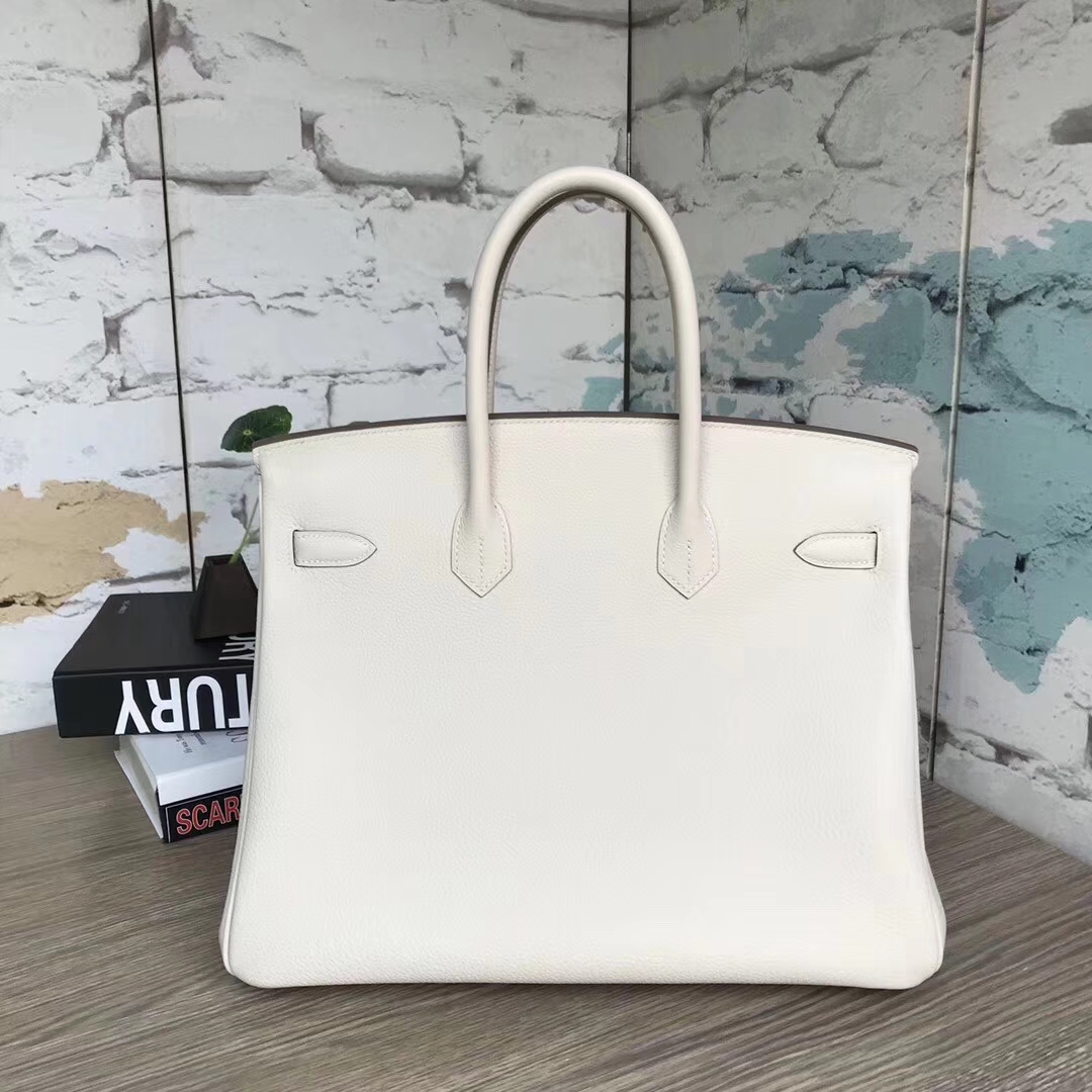 Hermes爱马仕 奶昔白 原厂御用顶级小牛皮 Birkin 35 金扣