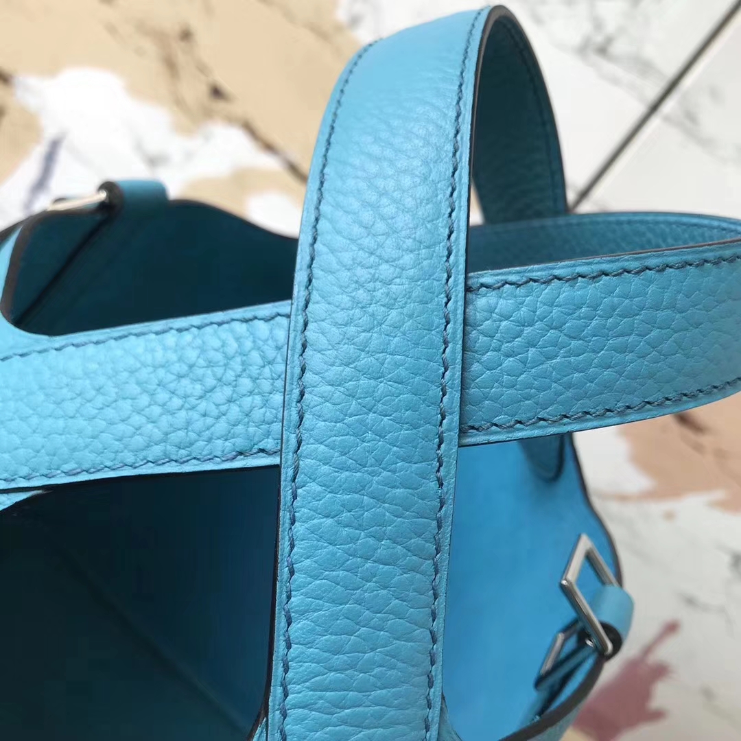Hermes 爱马仕 7B 松石蓝 原厂御用顶级Togo 皮 Picotin  Lock 18cm 现货