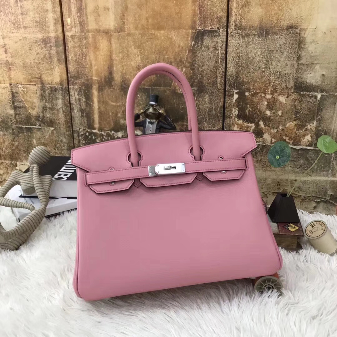 Hermes爱马仕 8W新唇膏粉 原厂御用顶级Swift 皮 Birkin 30 银扣