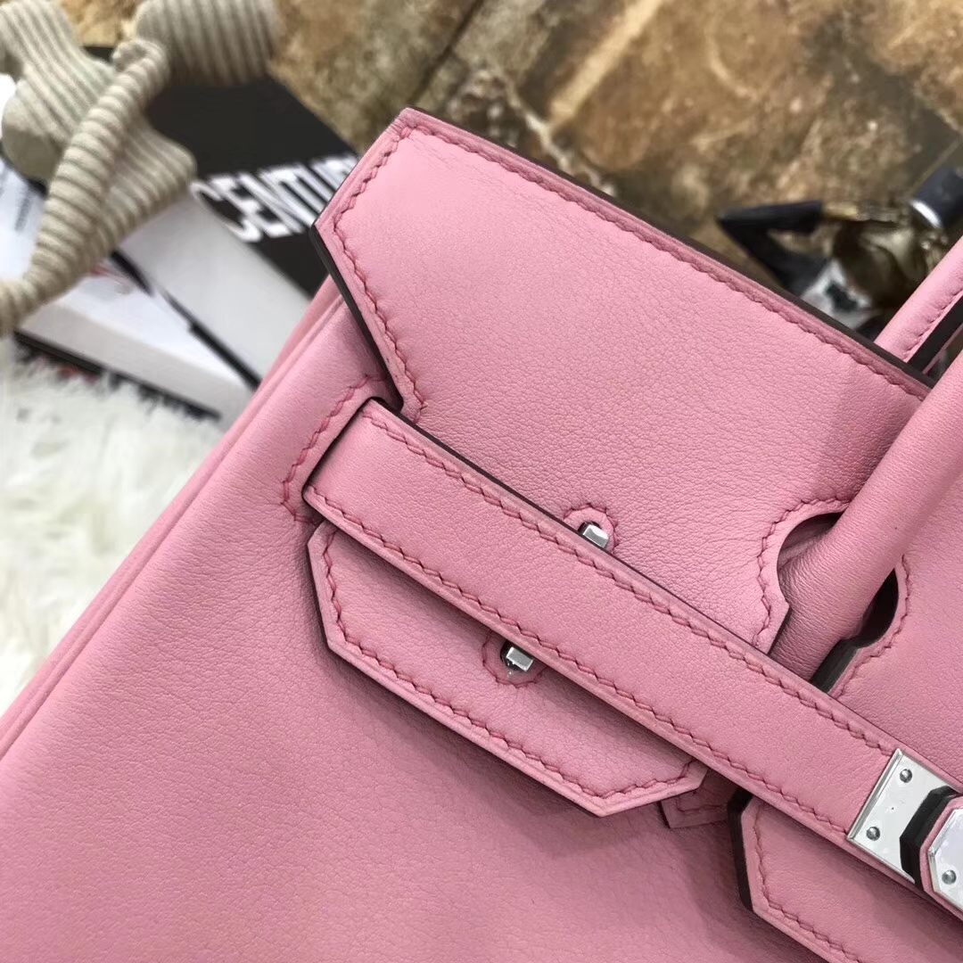 Hermes爱马仕 8W新唇膏粉 原厂御用顶级Swift 皮 Birkin 30 银扣