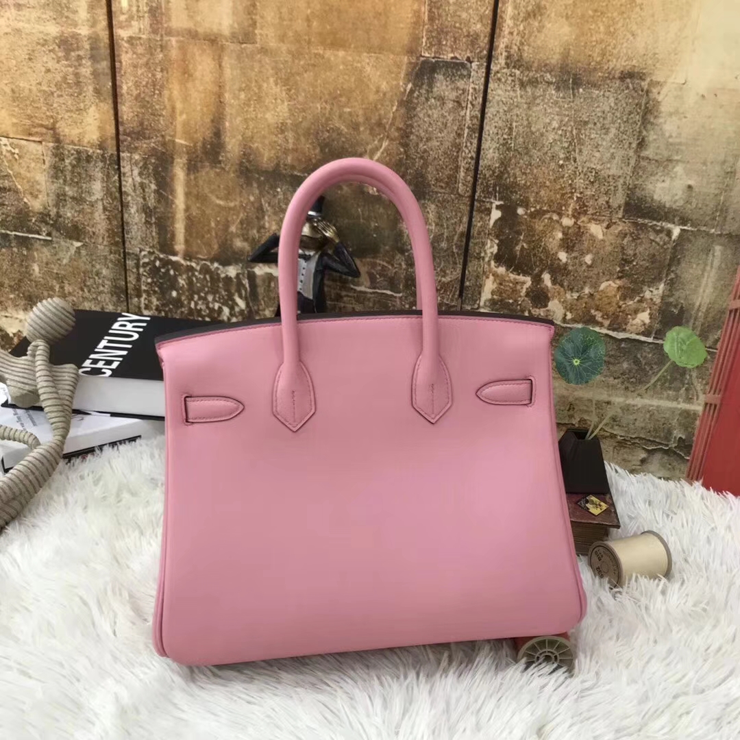 Hermes爱马仕 8W新唇膏粉 原厂御用顶级Swift 皮 Birkin 30 银扣