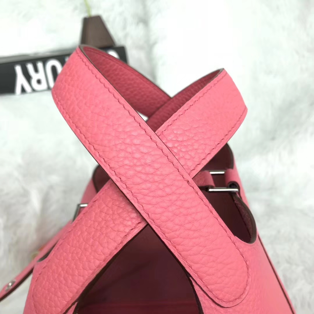 Hermes爱马仕 新唇膏粉 原厂御用顶级Togo 皮 Picotin  Lock 18cm 现货