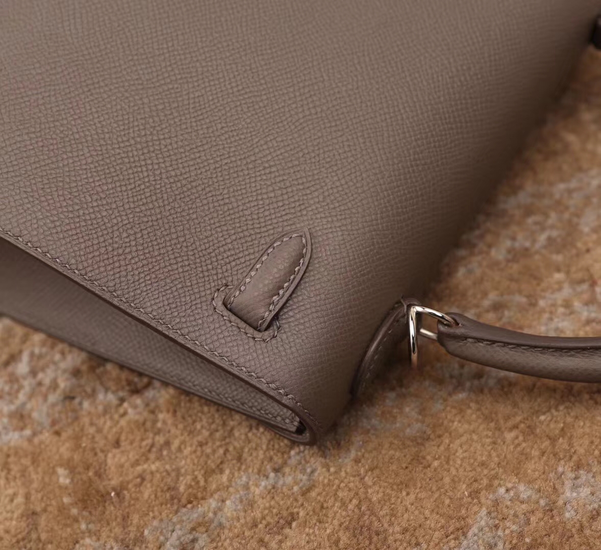 Hermes 爱马仕 8F锡器灰 原厂御用顶级Epsom 皮 Kelly 25 外缝 银扣