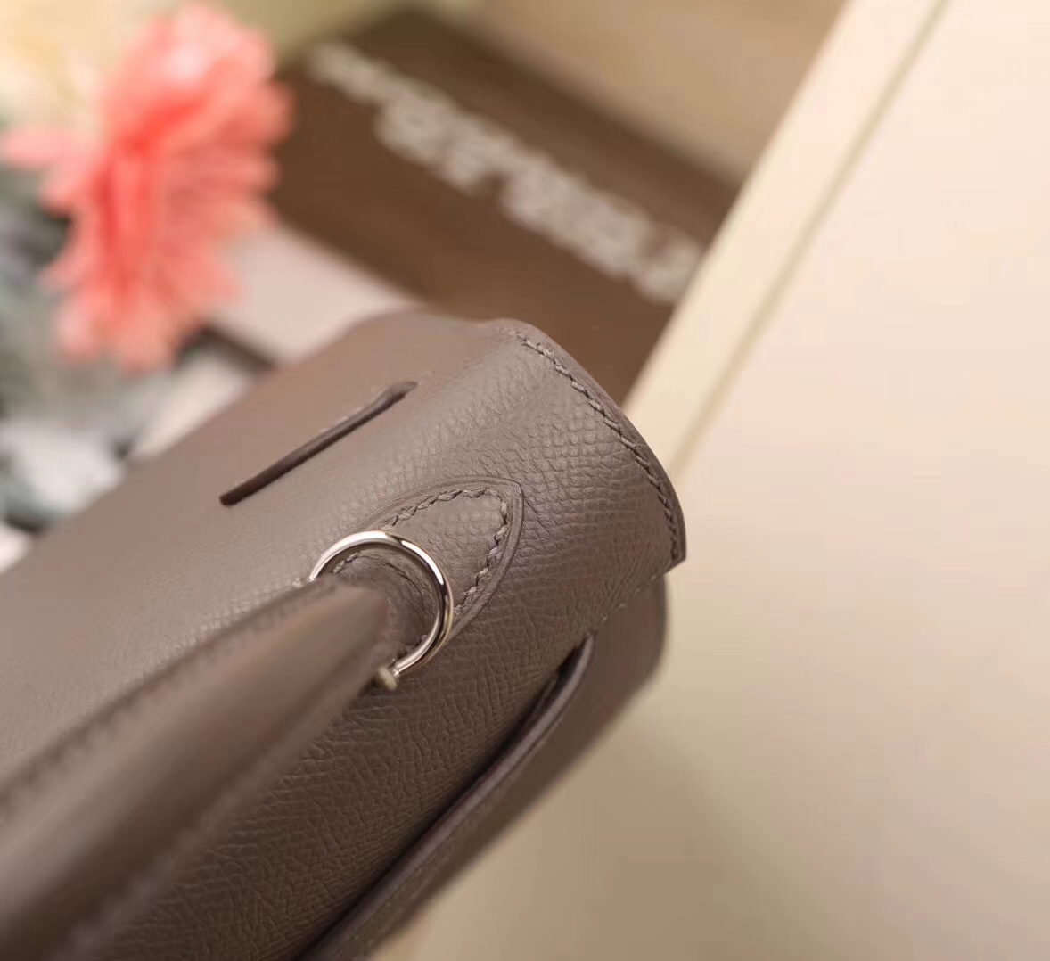 Hermes 爱马仕 8F锡器灰 原厂御用顶级Epsom 皮 Kelly 25 外缝 银扣
