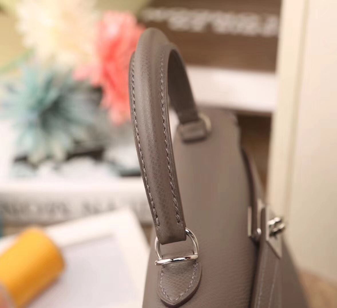Hermes 爱马仕 8F锡器灰 原厂御用顶级Epsom 皮 Kelly 25 外缝 银扣