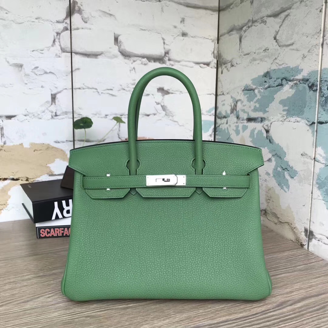 Hermes爱马仕 苹果绿 原厂御用顶级小牛皮 Birkin 30 银扣