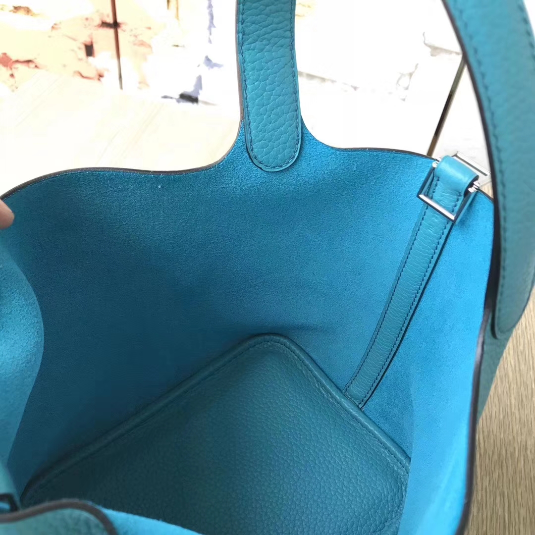 Hermes 爱马仕 7B 松石蓝 原厂御用顶级Togo 皮 Picotin  Lock 18cm 现货