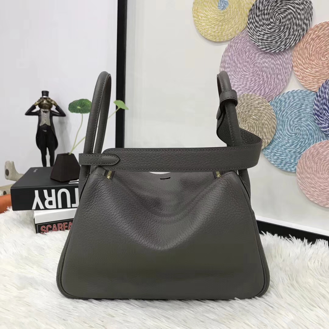 Hermes爱马仕 锡器灰 原厂御用顶级TC皮 Lindy 26金扣