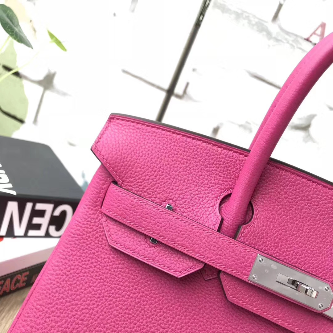 Hermes爱马仕 L3 玫瑰紫 原厂御用顶级小牛皮 Birkin 30 银扣 现货