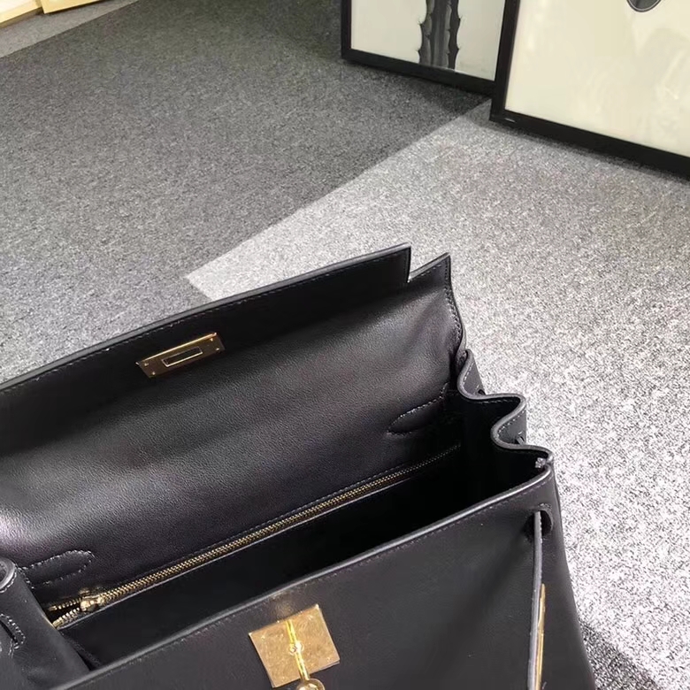 Hermes爱马仕 CK89 黑色 原厂御用顶级小牛皮 Kelly  28 内缝 金扣