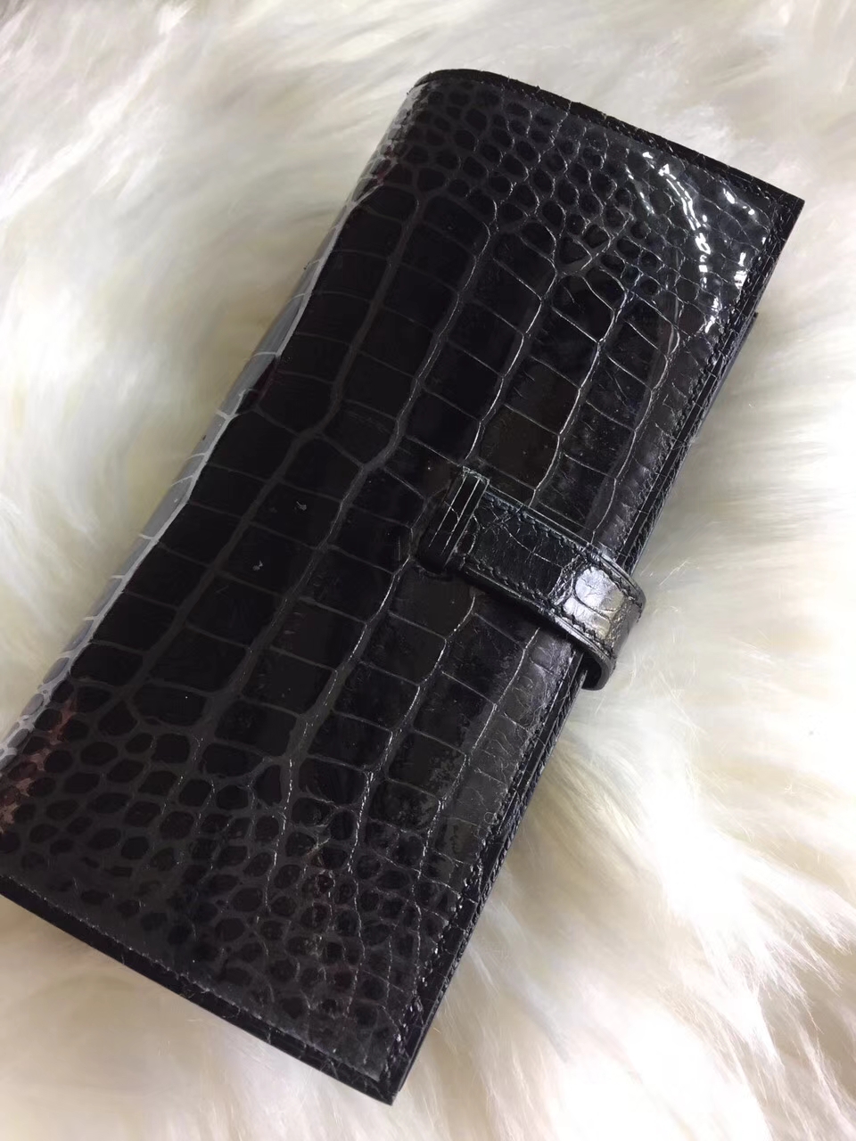 Hermes爱马仕 bearn长款 原装等级进口美洲鳄鱼 黑色 金银现货