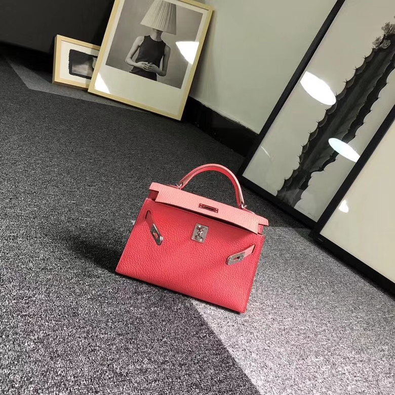 Hermes爱马仕 U5 唇膏粉 原厂御用顶级山羊皮 Mini Kelly 二代 金扣 银扣 现货