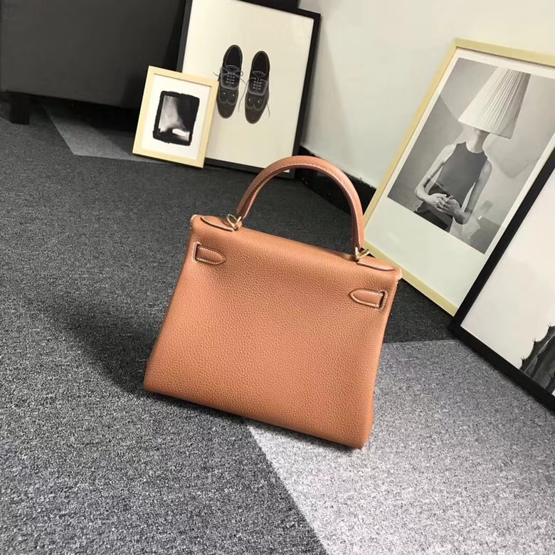 Hermes爱马仕 金棕色 浅咖啡 原厂御用顶级小牛皮 Kelly 28 金扣 银扣 现货