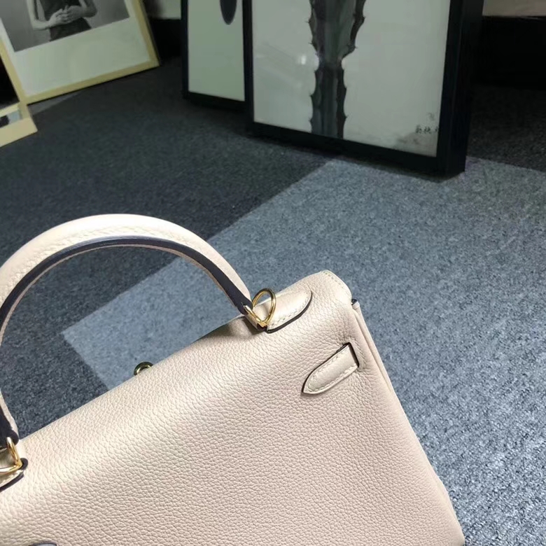 Hermes爱马仕 S2 风衣灰 原厂御用顶级小牛皮 Kelly 25 金扣 现货
