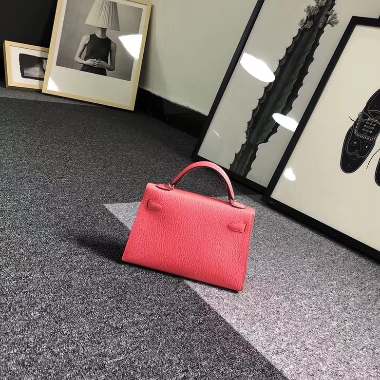 Hermes爱马仕 U5 唇膏粉 原厂御用顶级山羊皮 Mini Kelly 二代 金扣 银扣 现货
