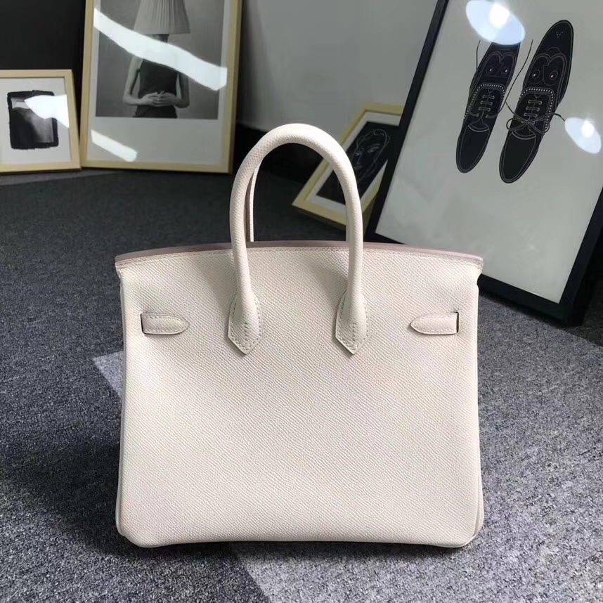 Hermès（爱马仕）奶昔白 原厂御用顶级Epsom 皮 Birkin 25 金扣