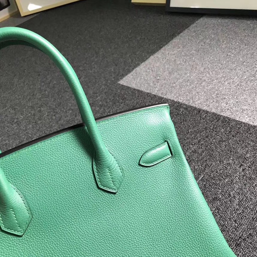 Hermès（爱马仕）U4 丝绒绿 原厂御用顶级小牛皮 Birkin 30 金扣 现货