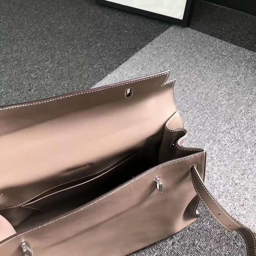 Hermes爱马仕 CK18 大象灰 原厂御用顶级Swift 皮 Kelly Flat 银扣 现货