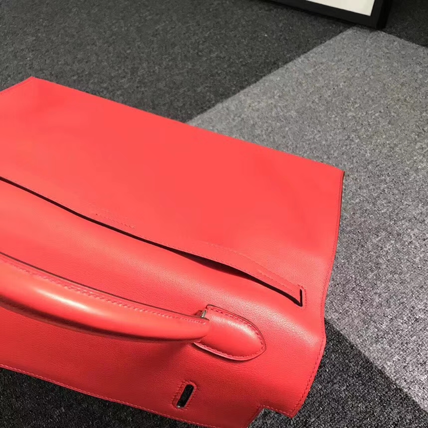 Hermes爱马仕 CK18 番茄红 原厂御用顶级Swift 皮 Kelly Flat 银扣 现货