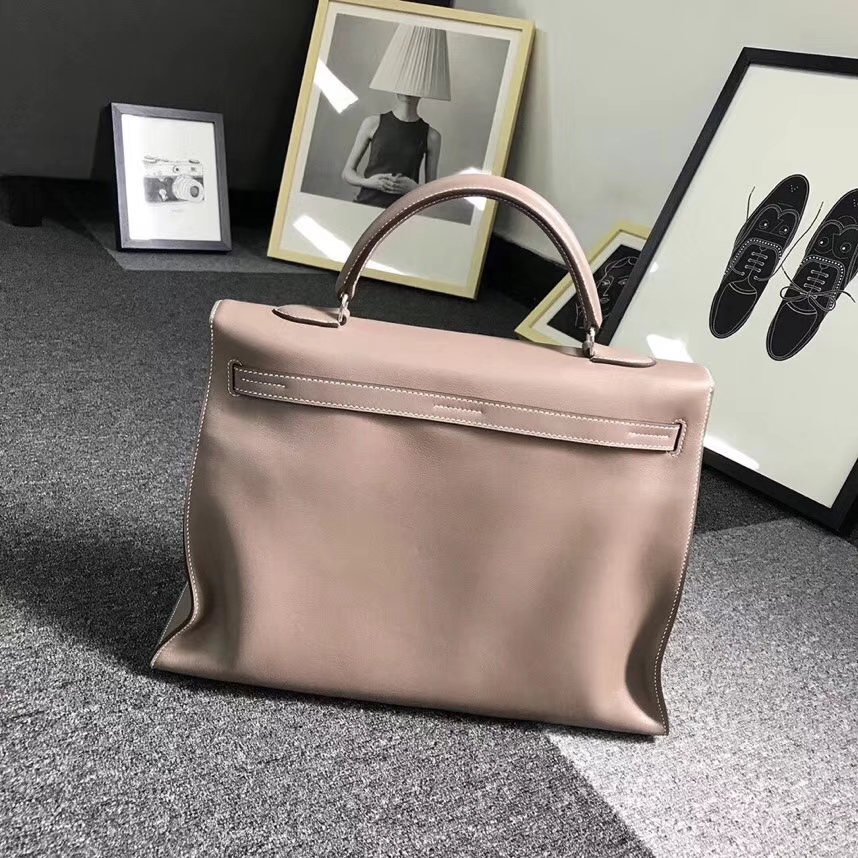 Hermes爱马仕 CK18 大象灰 原厂御用顶级Swift 皮 Kelly Flat 银扣 现货
