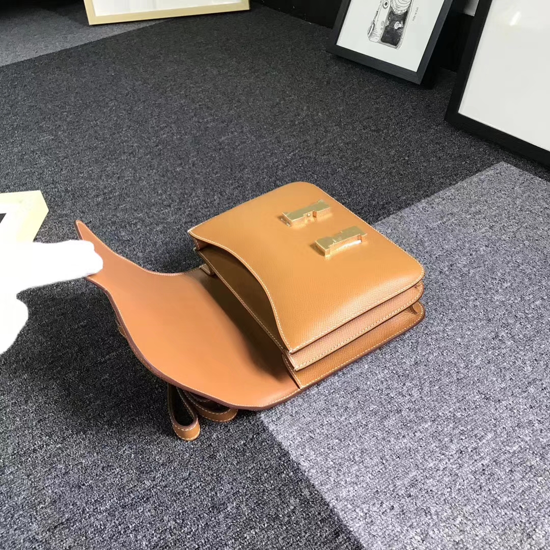 Hermes爱马仕 1H太妃金 原厂御用顶级Epsom 皮 Constance 24 金扣 现货