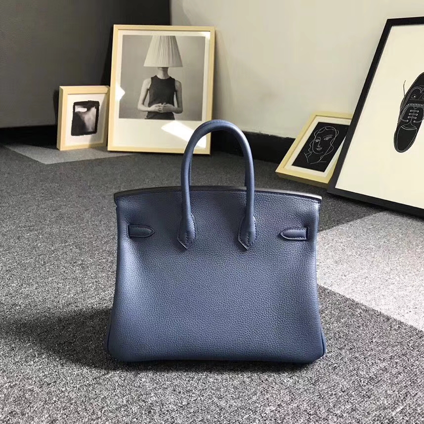 Hermès（爱马仕）7K宝石蓝 原厂御用顶级小牛皮 Birkin 25 金扣 现货