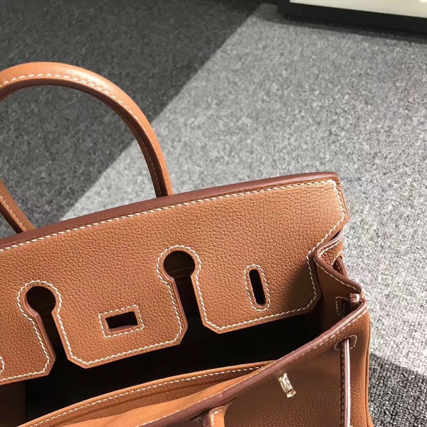 Hermes爱马仕 金棕色 原厂御用顶级小牛皮 Birkin 25 金扣