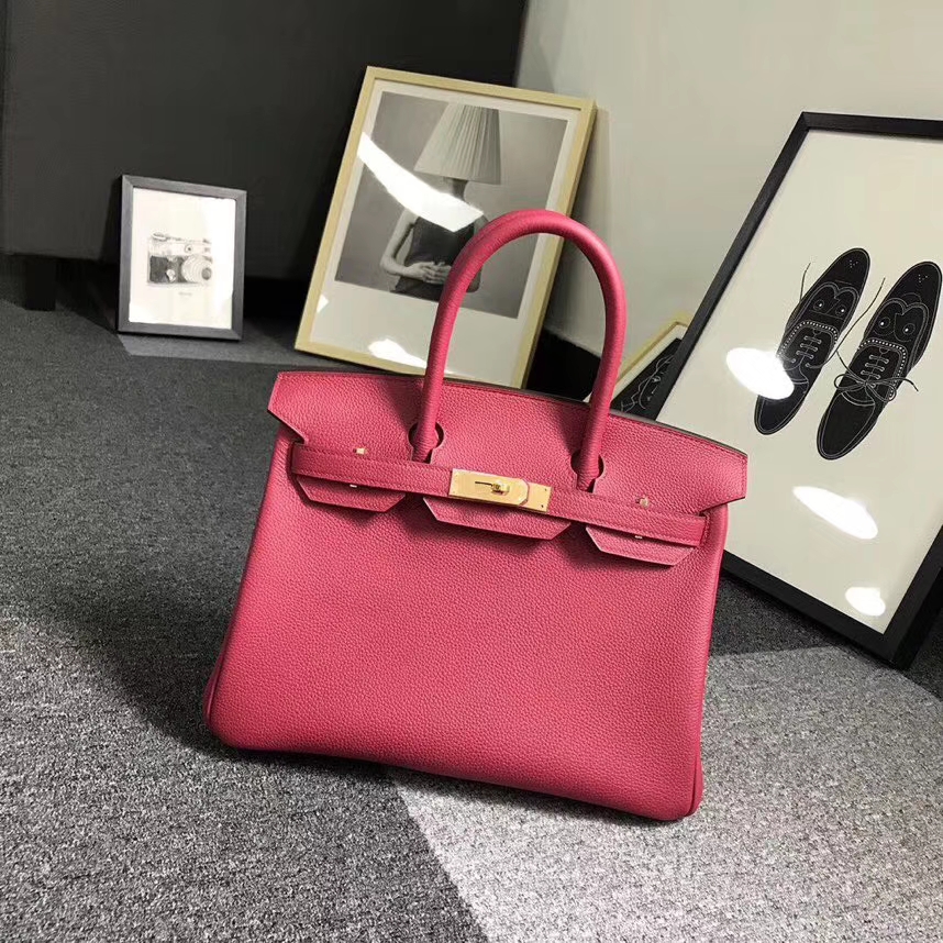 Hermes爱马仕 K1 石榴红 原厂御用顶级小牛皮 Birkin 30 金扣 现货