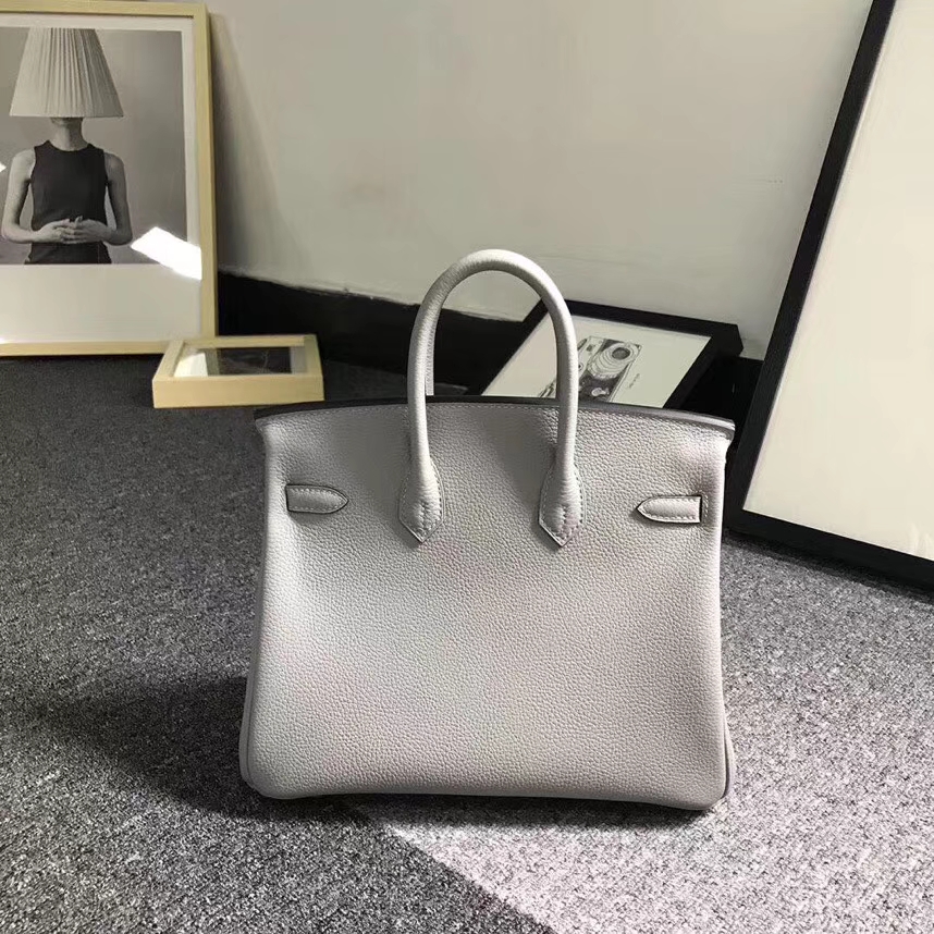 Hermes爱马仕 4Z海鸥灰 原厂御用顶级小牛皮 Birkin 25 银扣 现货