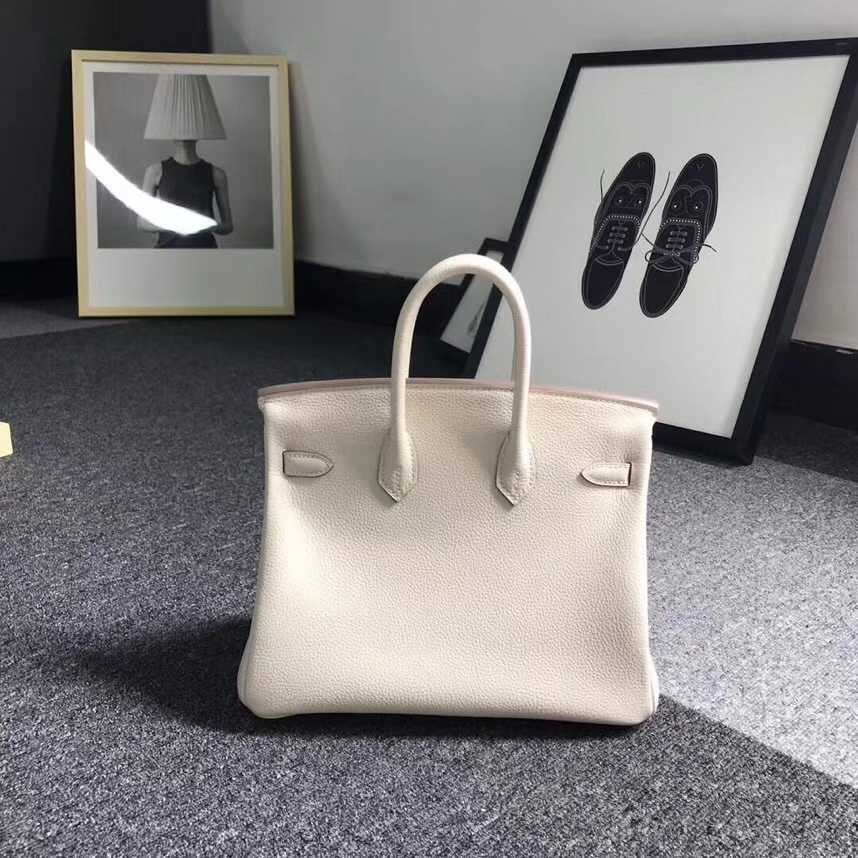 Hermes爱马仕 奶昔白 原厂御用顶级小牛皮 Birkin 25 金扣