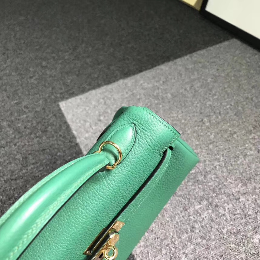 Hermès（爱马仕）U4 丝绒绿 原厂御用顶级小牛皮 Kelly 25 金扣 现货
