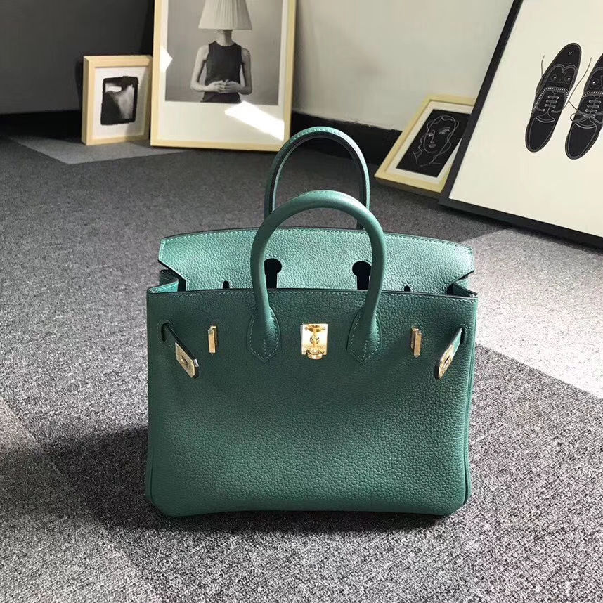 Hermès（爱马仕）Z6 孔雀绿 原厂御用顶级小牛皮 Birkin 25 金扣 现货