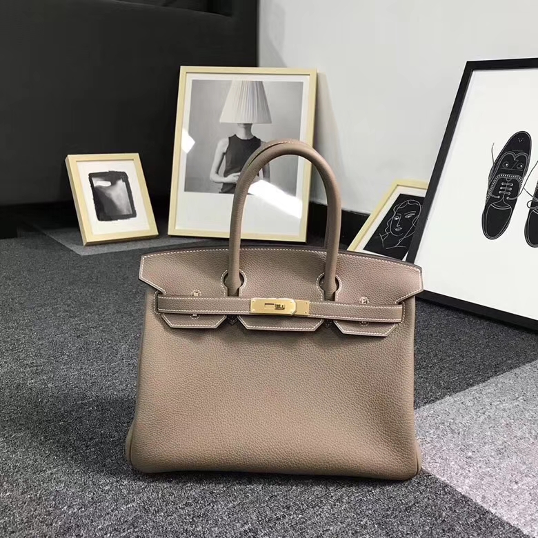 Hermes爱马仕 CK18 大象灰 原厂御用顶级小牛皮 Birkin 30 金扣 银扣 现货