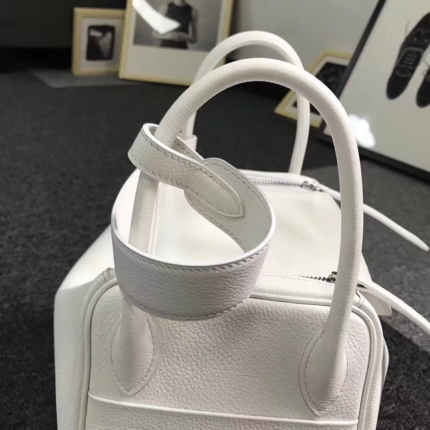 Hermes爱马仕 纯白色 原厂御用顶级小牛皮 Lindy 30 银扣