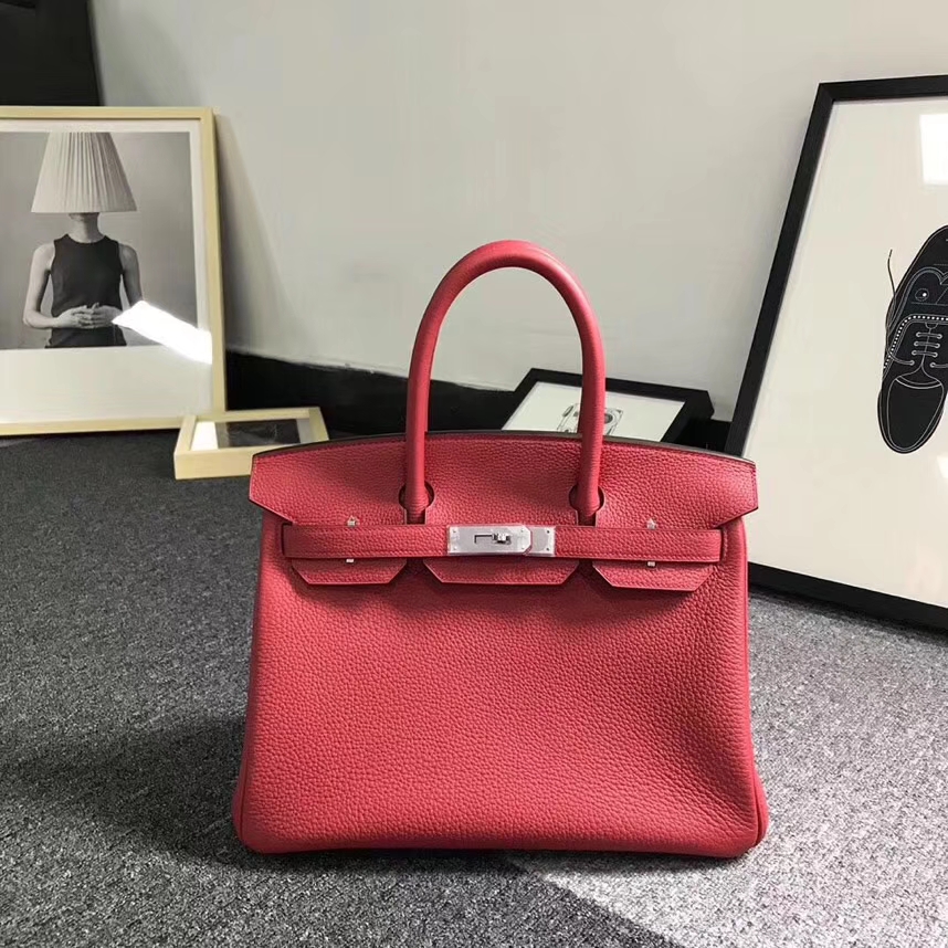 Hermes爱马仕 Q5 国旗红 原厂御用顶级小牛皮 Birkin 30 金扣 银扣 现货