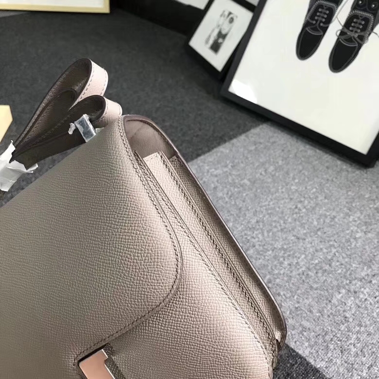 Hermes爱马仕 M8 巴黎灰 原厂御用顶级Epsom 皮 Constance 24 金扣 银扣 现货