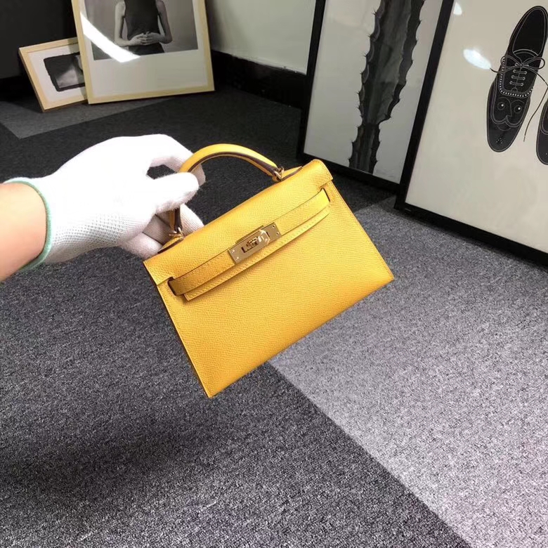 Hermes爱马仕 9D琥珀黄 新色 Mini Kelly 二代 这么美的颜色