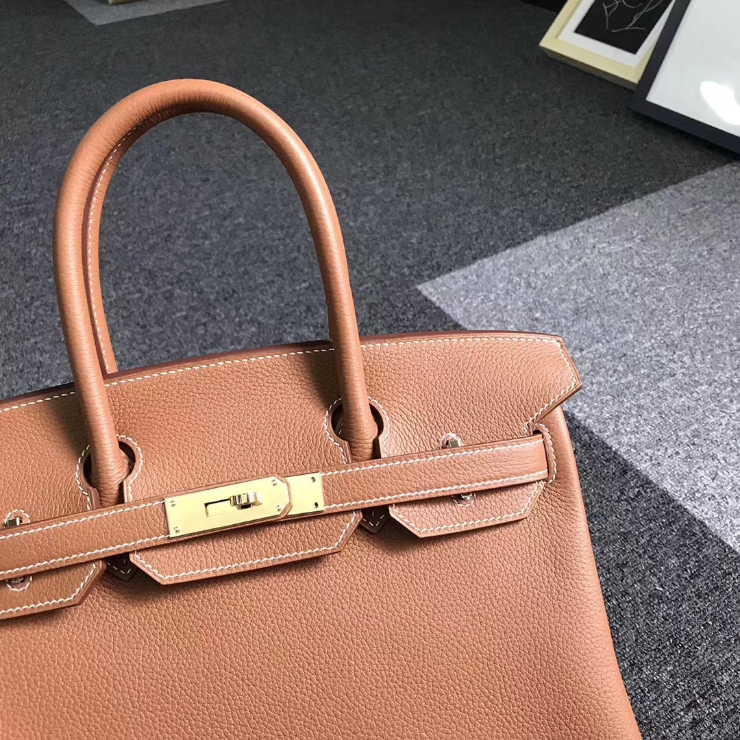 Hermès（爱马仕）金棕色 原厂御用顶级小牛皮 Birkin 30 金扣  现货