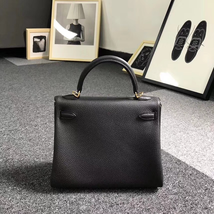 Hermès（爱马仕）CK89 黑色 原厂御用顶级小牛皮 Kelly 25 金扣 现货