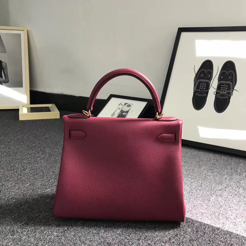 Hermes爱马仕 K1 石榴红 原厂御用顶级小牛皮 Kelly 28 金扣 现货