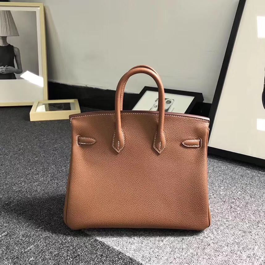 Hermes爱马仕 金棕色 原厂御用顶级小牛皮 Birkin 25 金扣