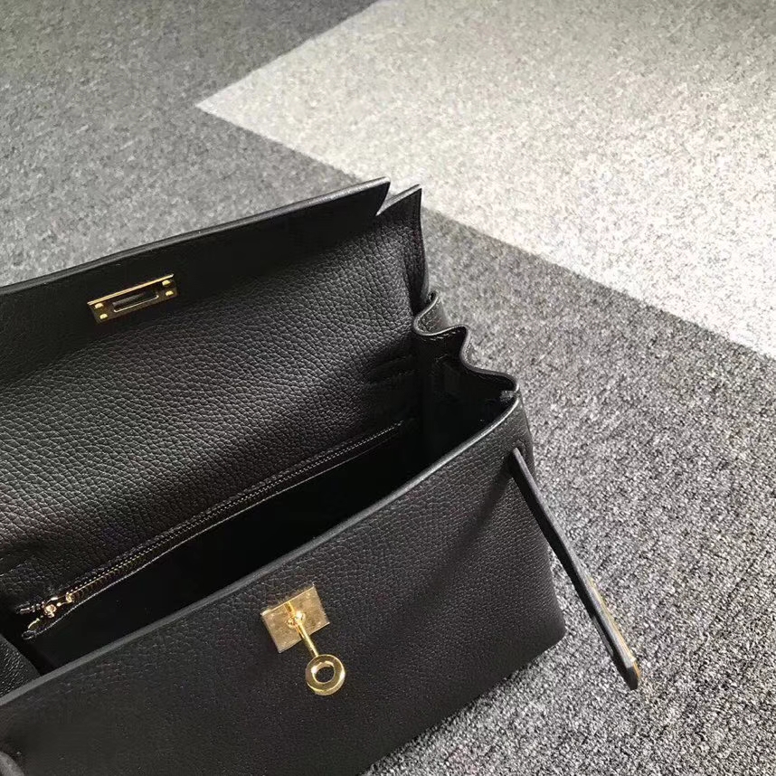 Hermès（爱马仕）CK89 黑色 原厂御用顶级小牛皮 Kelly 25 金扣 现货
