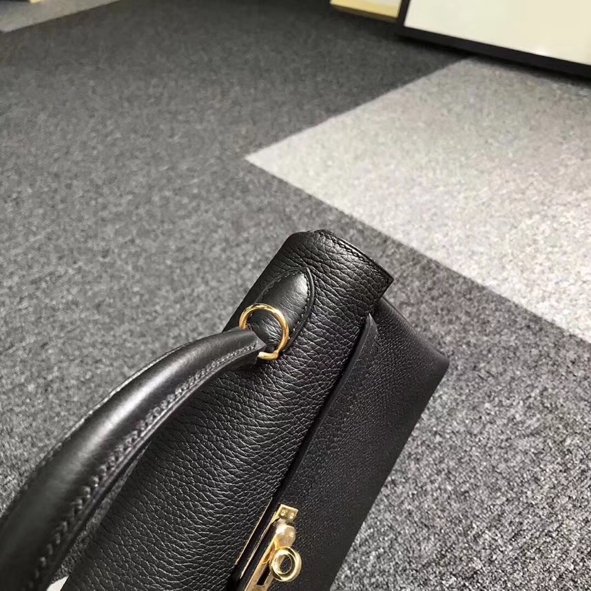 Hermès（爱马仕）CK89 黑色 原厂御用顶级小牛皮 Kelly 25 金扣 现货