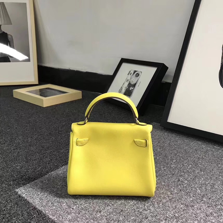 HERMES爱马仕 柠檬黄拼橙色 Swift 皮 Kelly doll