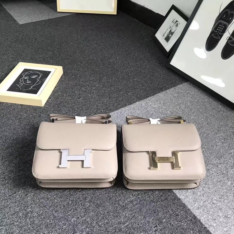 Hermes爱马仕 M8 巴黎灰 原厂御用顶级Epsom 皮 Constance 24 金扣 银扣 现货