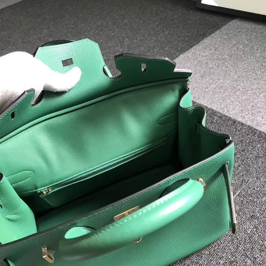 Hermès（爱马仕）U4 丝绒绿 原厂御用顶级小牛皮 Birkin 30 金扣 现货