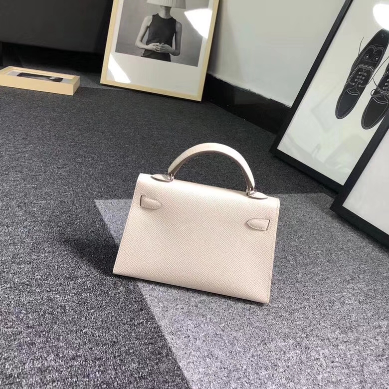 Hermes爱马仕 奶昔白 Mini Kelly 二代 银扣 现货