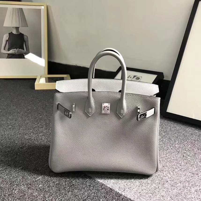 Hermes爱马仕 4Z海鸥灰 原厂御用顶级小牛皮 Birkin 25 银扣 现货