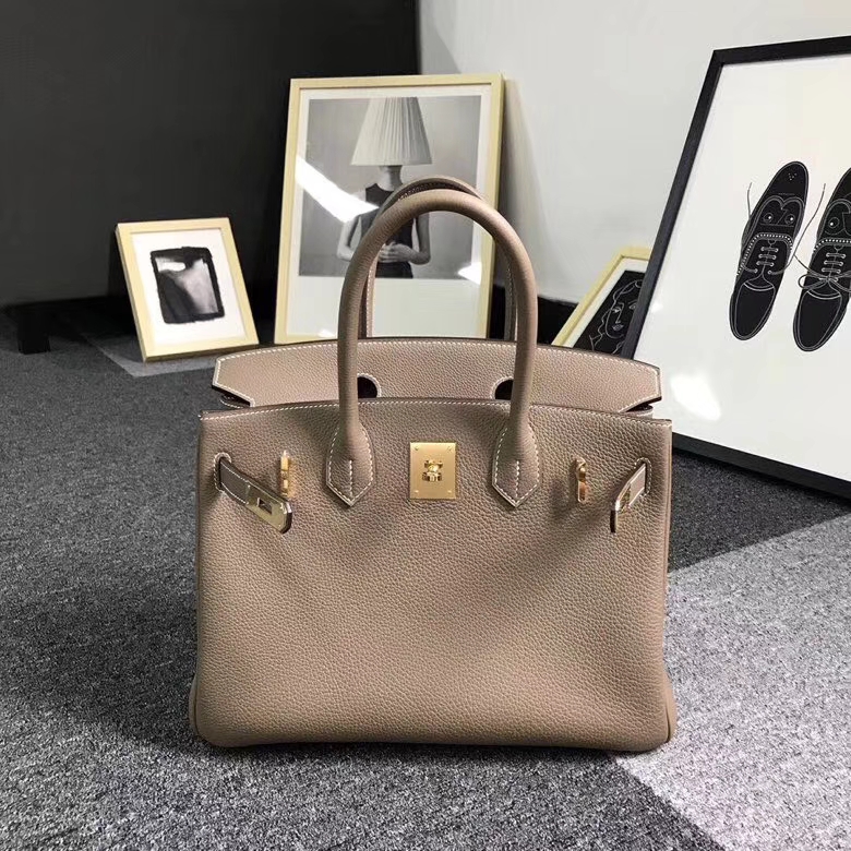Hermes爱马仕 CK18 大象灰 原厂御用顶级小牛皮 Birkin 30 金扣 银扣 现货