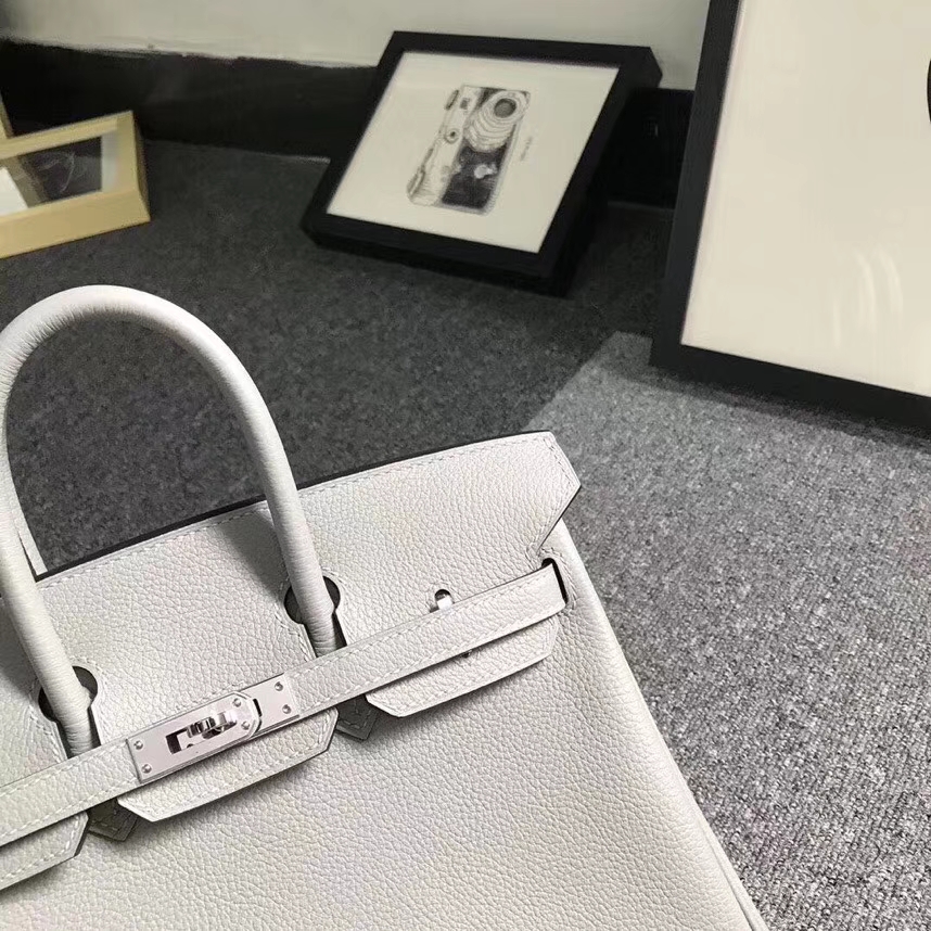 Hermes爱马仕 4Z海鸥灰 原厂御用顶级小牛皮 Birkin 25 银扣 现货